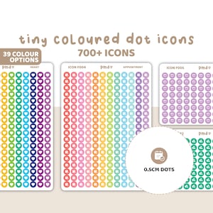 Tiny Coloured Dot Icon Stickers | 700+ Icons | Planner Stickers | ICON F000