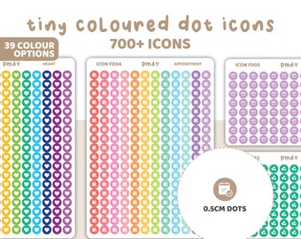 Tiny Coloured Dot Icon Stickers | 700+ Icons | Planner Stickers | ICON F000