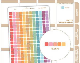 Tiny Square Stickers | Basic Planner Stickers | B03