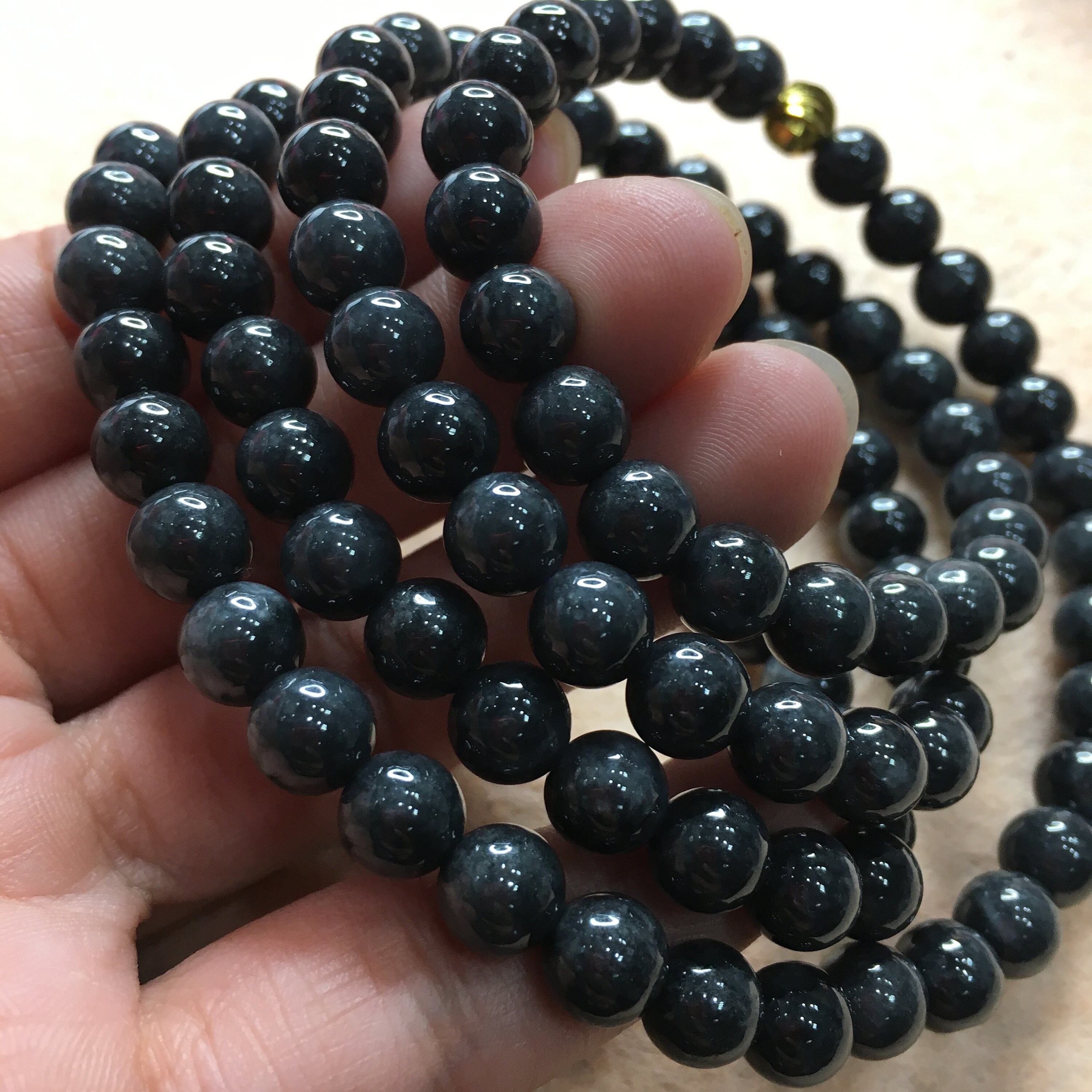 Genuine Natural Black Jade Necklace Bracelet Carefully Etsy
