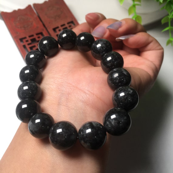 Black Jade Bracelet | Mother Of Pearl Jewelry | Silver Link Bracelet