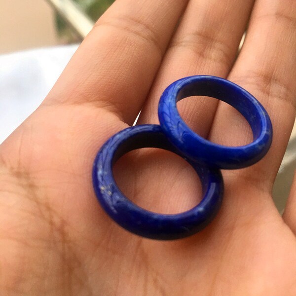 Natural lapis lazuli ring finger ring (inner diameter 15.8mm)