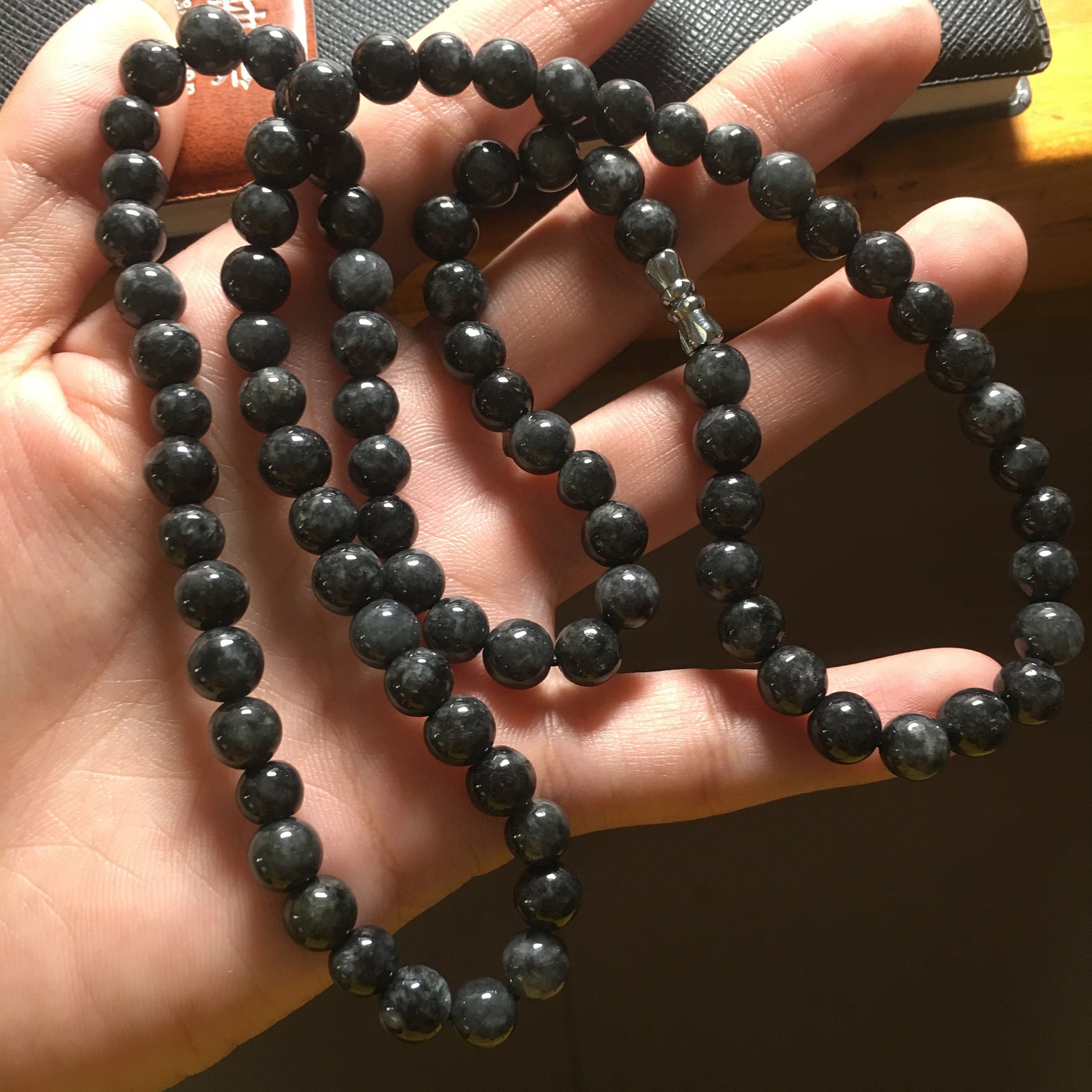 Authentic Natural Black Jade Stone Jade Necklace Female Etsy