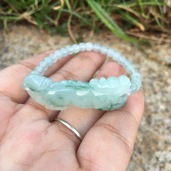 Natural Jade Jade Beads Braided Bracelet "Dragon" Personalized Retractable Bracelet