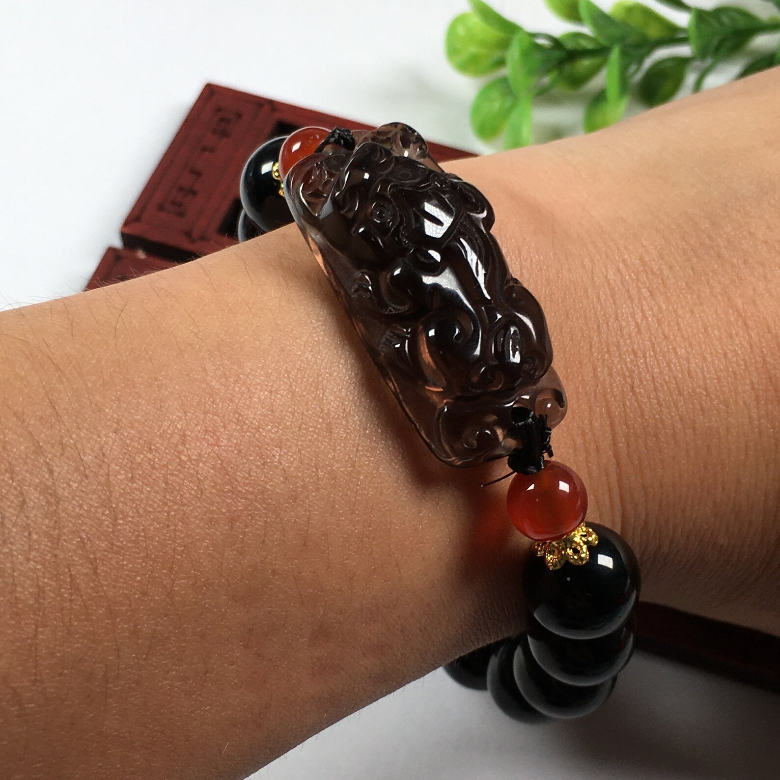 Natural Obsidian Lucky pi Yao Bracelet 10mm Etsy
