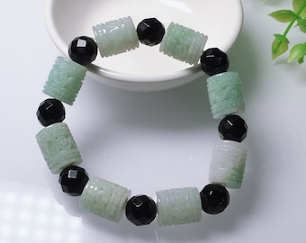 Natural jade beaded bracelet, fashionable and beautiful jade bracelet, good luck bracelet