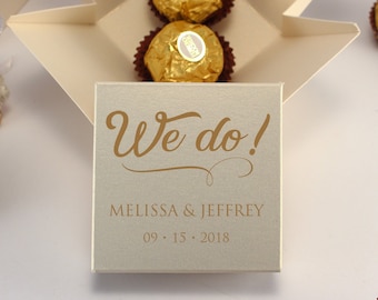 50 White Gold Gift Boxes with Lids Personalized Wedding Favor Boxes - Bridal Shower Engagement Party Favor Boxes - Small Gift Boxes