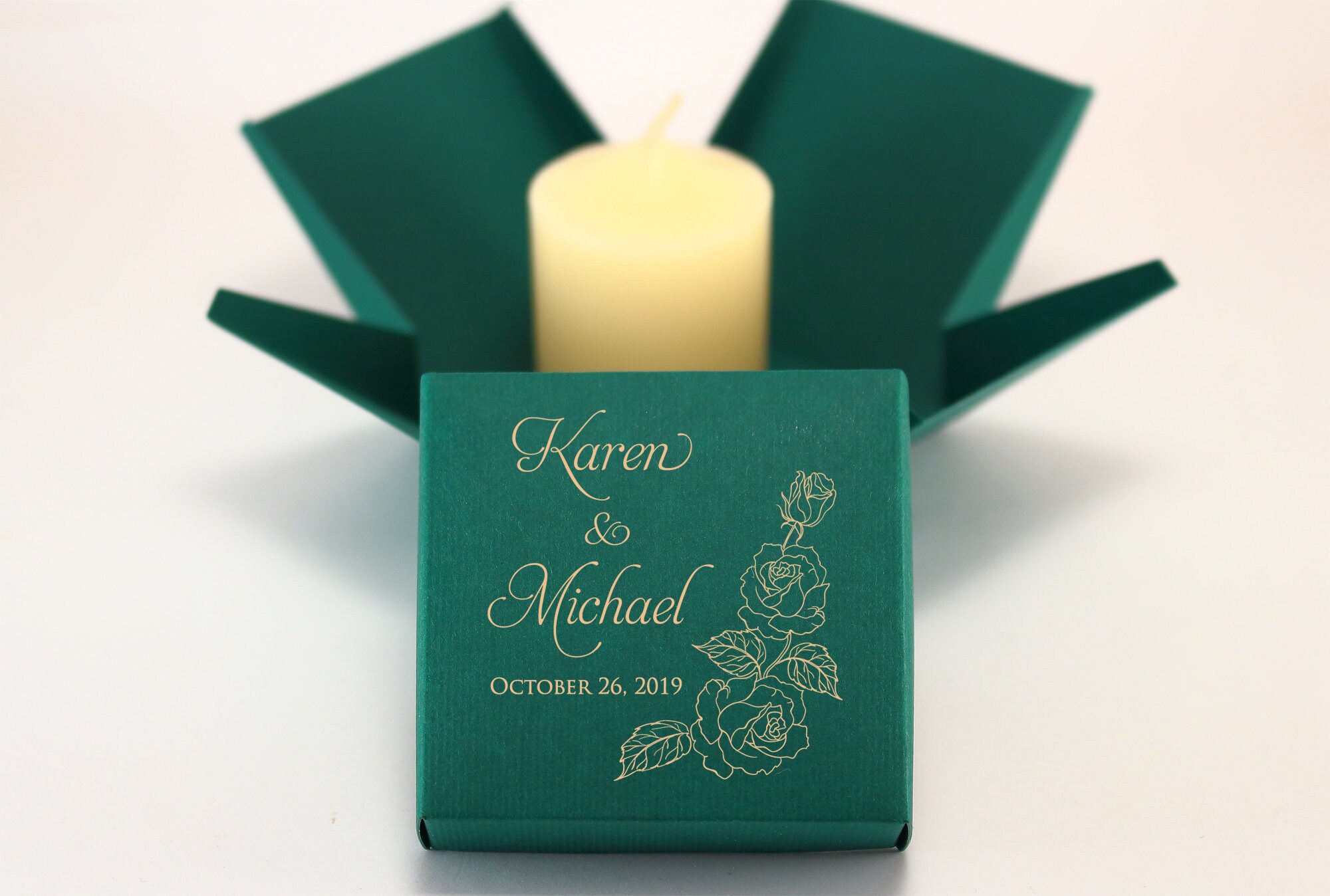 Green Favor Boxes Wedding Favor Boxes for guests with Custom Etsy
