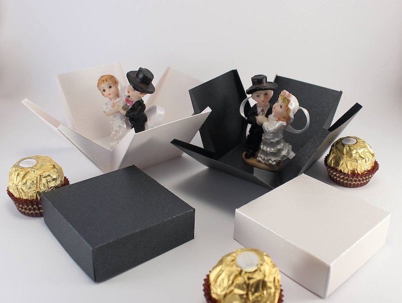 10 White Wedding Favor Boxes Party Favor Boxes with Lids Etsy