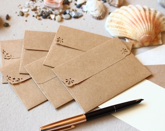 25 A1 Envelopes, Rustic Wedding Envelopes for Save the Date/Thank You/RSVP/Response Cards,Magnets, Brown Kraft 100% Recycled Paper Envelopes