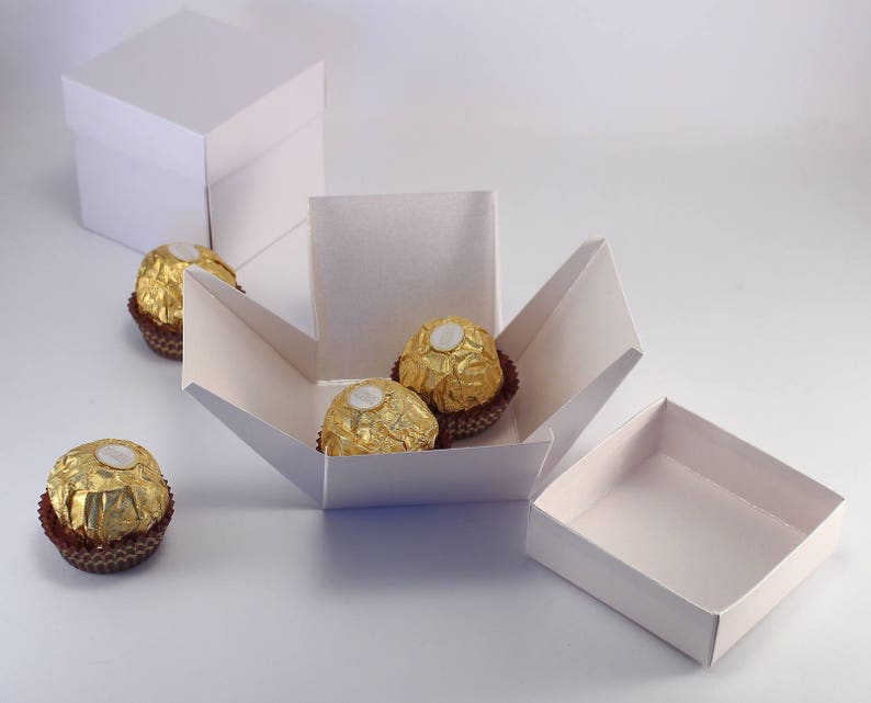 10 White Wedding Favor Boxes Party Favor Boxes With Lids Etsy