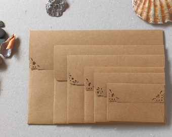 Paquete de 100 sobres de invitación, sobres de invitación de papel kraft  marrón A7 utilizados para tarjetas de 5 x 7 pulgadas, utilizados para  bodas
