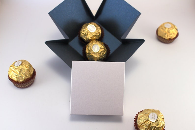 10 Navy Blue Party Favor Boxes With Lids Wedding Favor Etsy