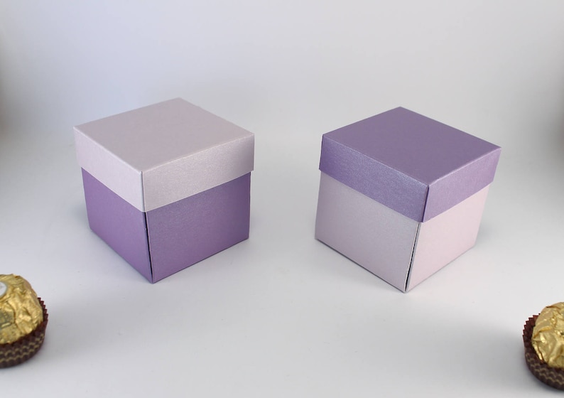 10 Wedding Favor Boxes Two Tone Party Favor Boxes With Lids Etsy