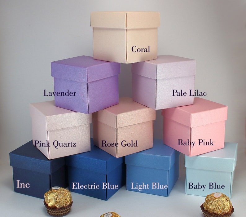 Sample Box Luxury Favor Boxes with Lids in various size and colors Try a Small 2 pieces Gift Box image 3