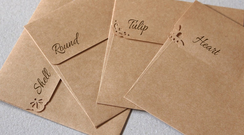 Sobres A7, 25 sobres Kraft marrones para invitaciones de boda, tarjetas/fotos de 13 x 18 cm, solapa cuadrada, recortes de encaje, papel 100 % reciclado imagen 2