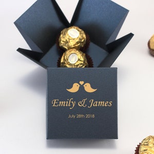 200 personalisierte Hochzeitsgeschenkboxen für Gäste, Marineblaue Geschenkboxen mit Deckel, personalisierte kleine Hochzeitsboxen, Willkommensboxen