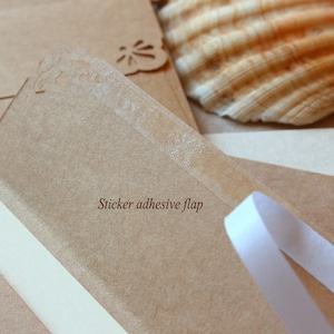 Sobres A7, 25 sobres Kraft marrones para invitaciones de boda, tarjetas/fotos de 13 x 18 cm, solapa cuadrada, recortes de encaje, papel 100 % reciclado imagen 4