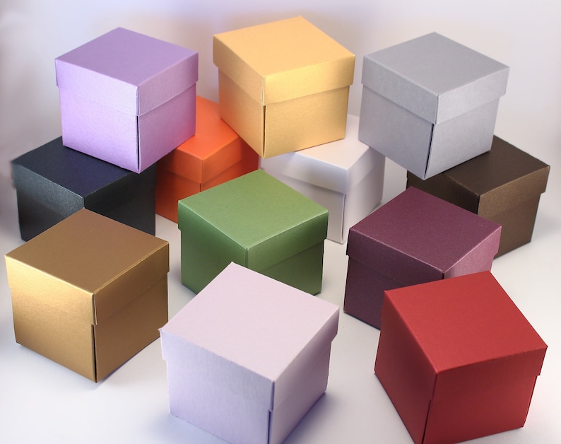 10 Gift Boxes With Lids Chocolate Brown Square Boxes for Etsy