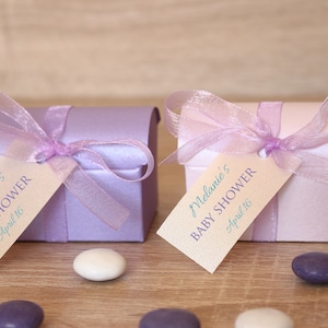 Mermaid Treasury Chest Treat Boxes, Purple Party Favor Boxes, 12 Little Princess Birthday Party Favors, Personalized Gift Boxes w ribbon