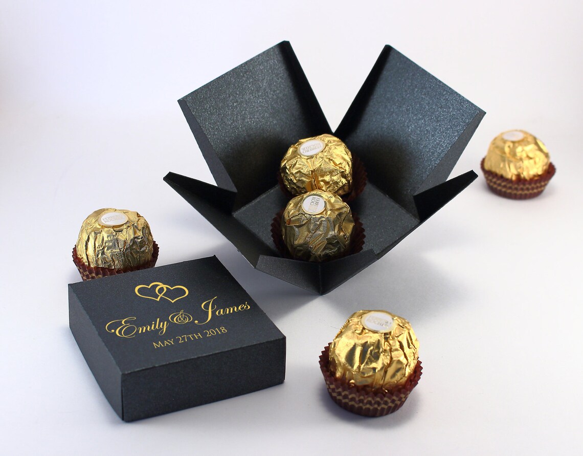 50 BLACK Gift Boxes With Lids Wedding Favor Boxes Etsy