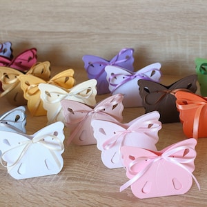 50 boîtes de cadeaux papillon pour emballages de bonbons, de friandises, de bijoux - Mariage nuptiale shower de bébé, anniversaire de mariage, baby shower, cadeaux de baptême