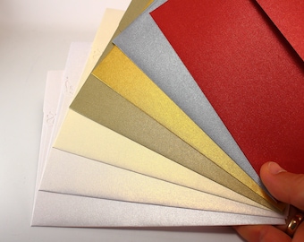 100 sobres de boda A7 - Solapa recta, blancos, dorados, plateados, rojos, azules, rosas, brillantes y nacarados para tarjetas de 5x7" e invitaciones de boda.