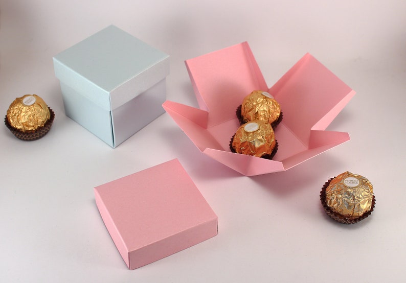 10 Small Favor Boxes With Lids Square Boxes for Weddings Etsy