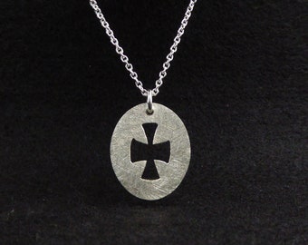 Judas" cross pendant, cross badge + anchor chain