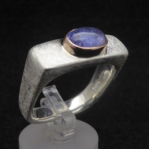 Tanzanit Ring Silber & Rotgold, Massive Handarbeit Bild 1