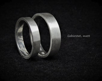 DELICATE wedding rings, partner rings, wedding rings, personalized "Iced/brushed/hammered"