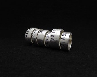 Dein Name, Dein Ring! Personalisierter Ring, massiv 925 Silber mit Wunsch- Name & Datum