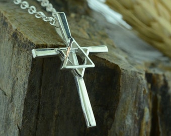 Star of David Cross Sterling Silver Pendant – Identity Series