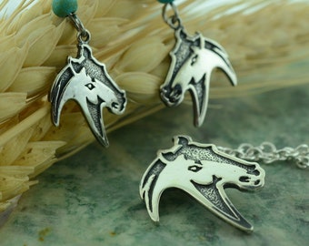 Horse Pendant and Earrings in Sterling Silver Set – Lakota Legacy Line