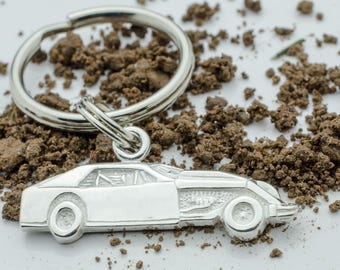 Modified Dirt Race Car in Sterling Silver, PENDANT or KEYCHAIN