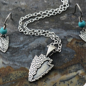 Arrowhead Pendant and Earrings in Sterling Silver Set – Lakota Legacy Line
