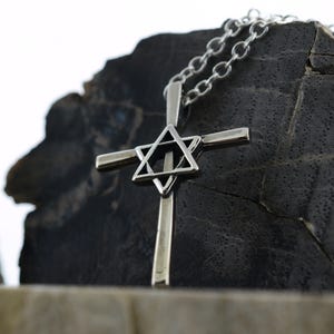 Star of David Cross Sterling Silver Pendant – Identity Series