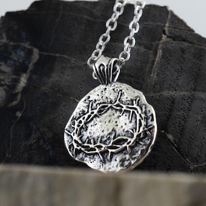 Crown of Thorns Sterling Silver Pendant or Keychain – Christian Crucifixion Symbol – Religious Jewelry – Ancient Faith Collection
