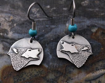Wolf Half Moon Earrings in Sterling Silver – Lakota Legacy Line