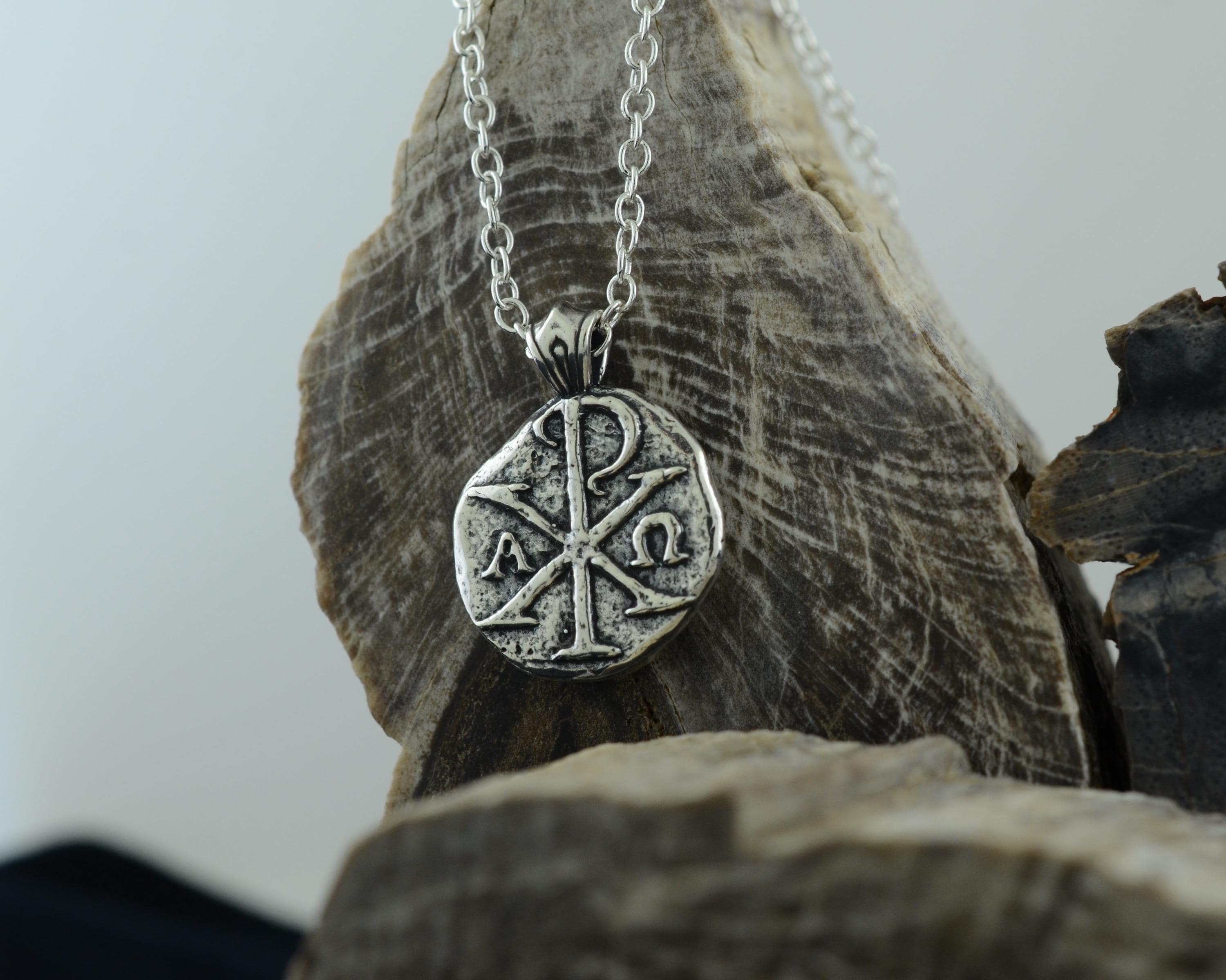 Chi Rho Sterling Silver Pendant or Keychain – Christian Symbol