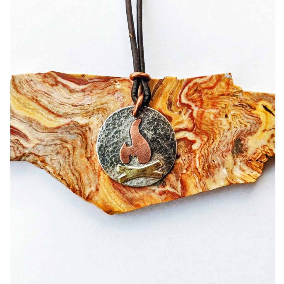 Campfire Pendent Necklace Camping Hiking Adventure Jewelry Etsy