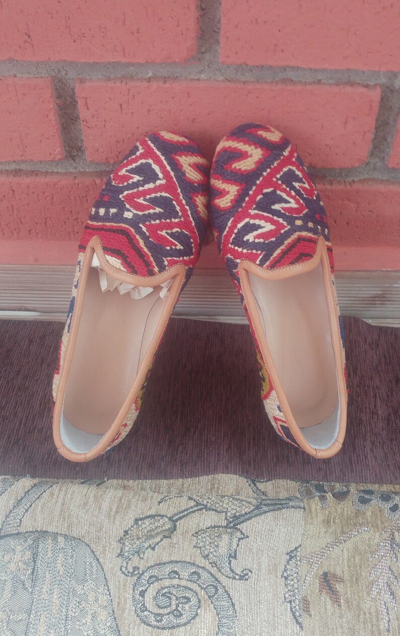 Handmade turkish vintage kilim shoes for women | Etsy