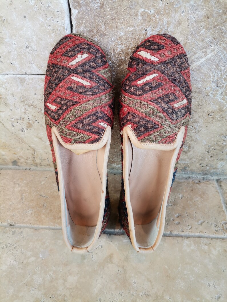 Handmade Turkish Vintage Kilim Shoes Bohemian Shoes Kilim - Etsy