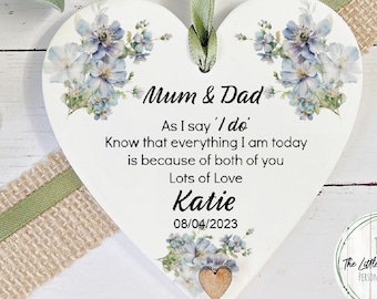 Personalised Mum And Dad Of The Bride Wedding Keepsake, Wedding Gift, Mum And Dad Wedding Gift