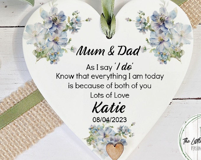 Personalised Mum And Dad Of The Bride Wedding Keepsake, Wedding Gift, Mum And Dad Wedding Gift