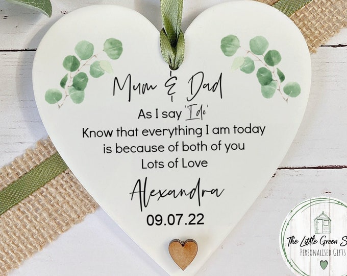 Personalised Mum And Dad Of The Bride Wedding Keepsake, Wedding Gift, Mum And Dad Wedding Gift