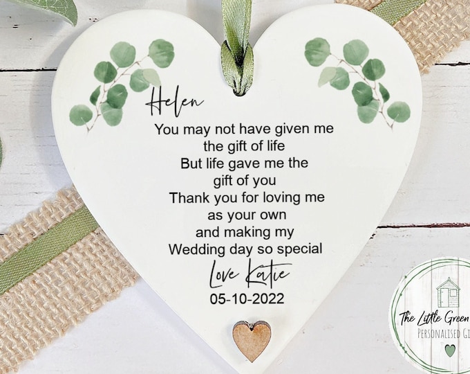 Personalised Step Mum Of The Bride Wedding Gift, Step Mum Keepsake