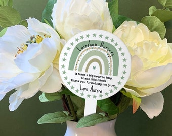 Personalised Teacher Plant Stake: Thank You Gift, Nursery Decor