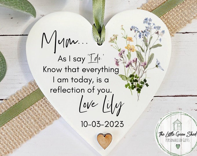 Mother of the Bride Keepsake, Acrylic Hanging Decoration,  Meadow Flowers