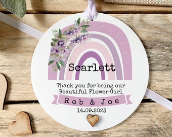 Flower Girl Gift , Flower Girl Card, Wedding Gift, Gift For A Flower Girl, Gift From Bride, Bridesmaid Gift, Purple Wedding favour